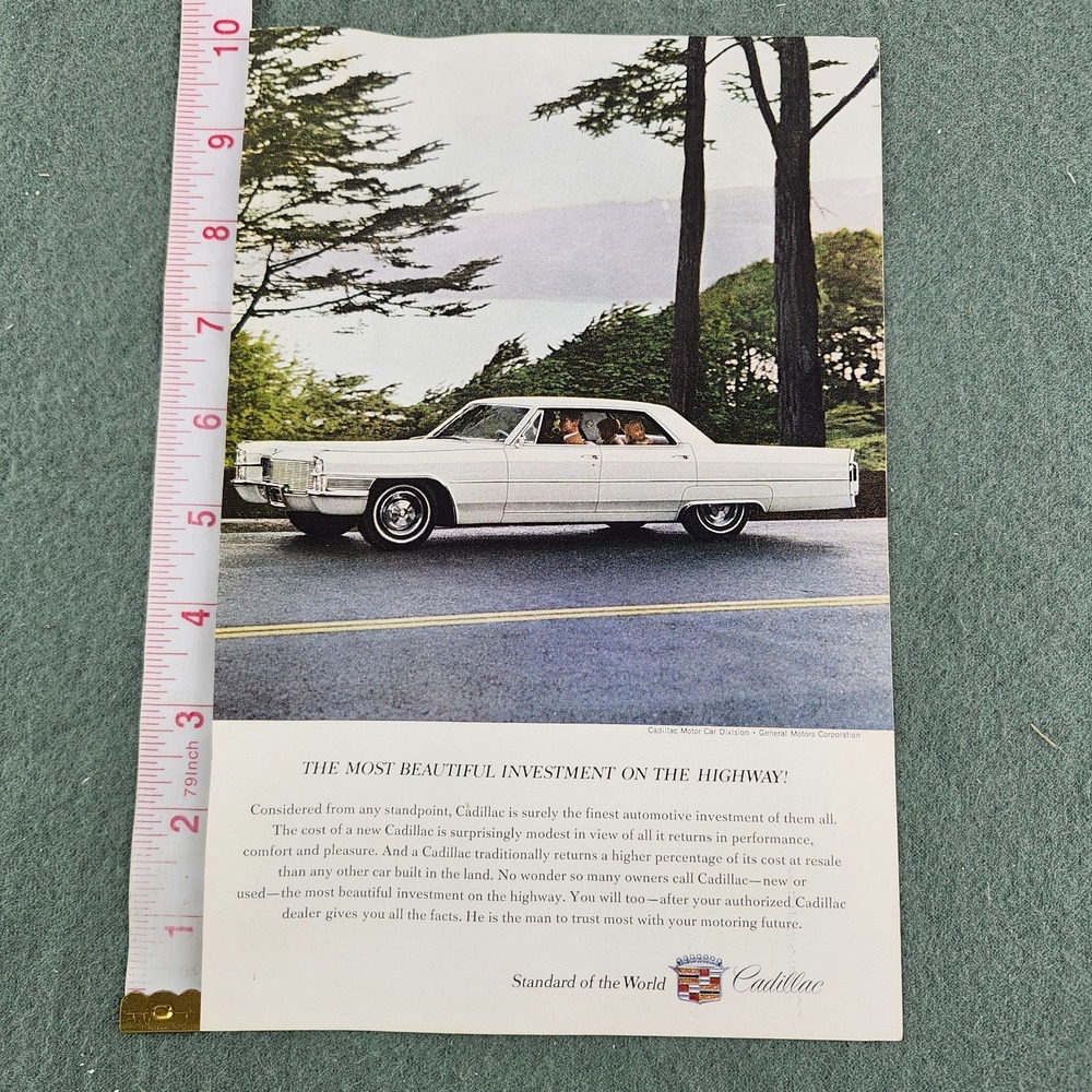 Cadillac Sedan De Ville Most‎ Beautiful Investment 1965 Vintage Print Ad